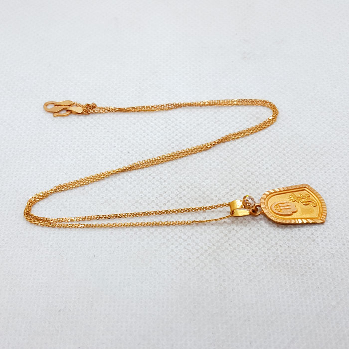Latest Lite Gold Chain With Locket C00010 | Pure Gold Jeweller