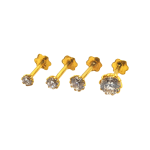 White Zircon Single Stone Gold Tops All Sizes