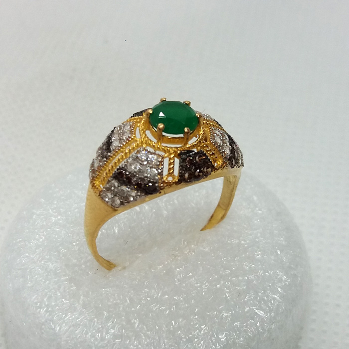 Emerald Green Delicate Silver Ring - Dazzle Accessories