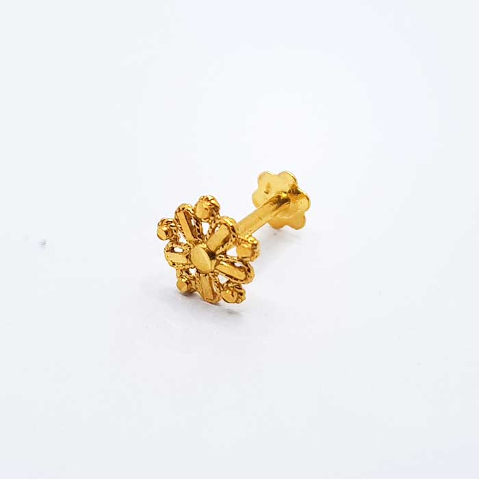 Pure Gold Jeweller Latest Nose Pins , Gold Nose Pins