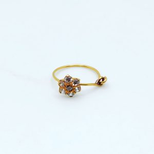 Seven Stone Gold Nose Ring NR0024