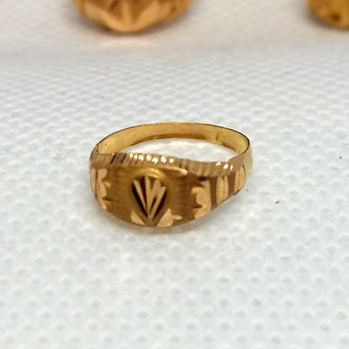 14K Yellow Gold Signet Ring Size-6 - Walmart.com