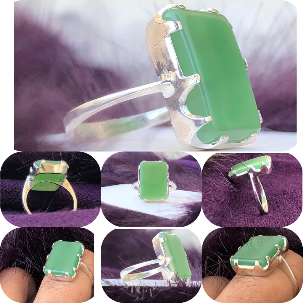 SQUARE SPAHRE SILVER RING WITH STONE GR011 (2)