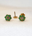 Gold Tops with Green Stones TP0055