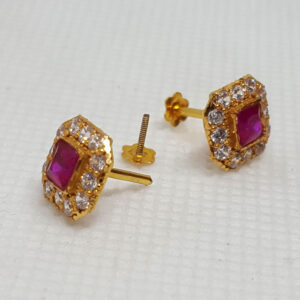 Gold Tops with Ruby Stone TP0059