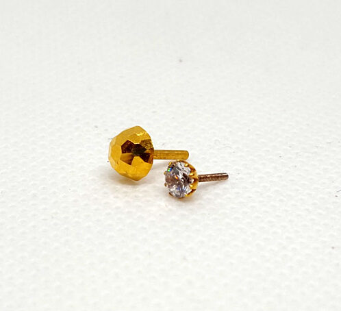1 Stone Gold Nose Pin for Bridal NP0061 | Pure Gold Jeweller